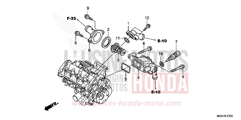 THERMOSTAT von CBR600F PEARL COOL WHITE (NHA16K) von 2012