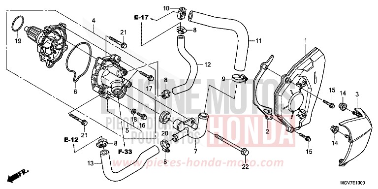 WASSERPUMPE von CBR600F PEARL COOL WHITE (NHA16) von 2012