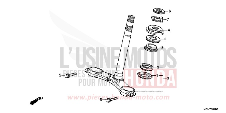 LENKSCHAFT von CBR600F PEARL COOL WHITE (NHA16) von 2012