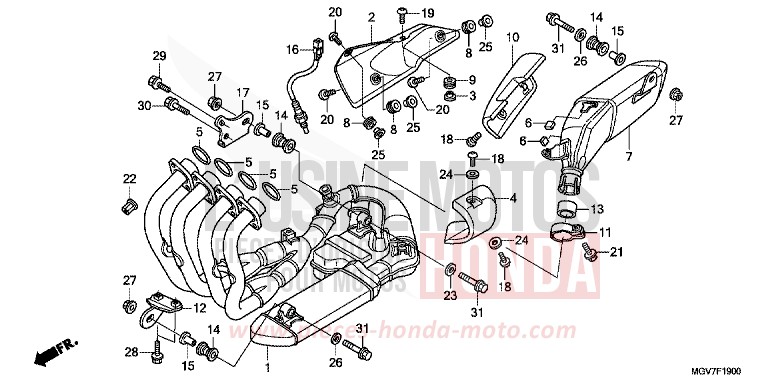 ABGAS-SCHALLDAEMPFER von CBR600F PEARL COOL WHITE (NHA16) von 2012