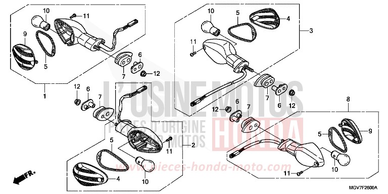 BLINKER von CBR600F PEARL COOL WHITE (NHA16) von 2012