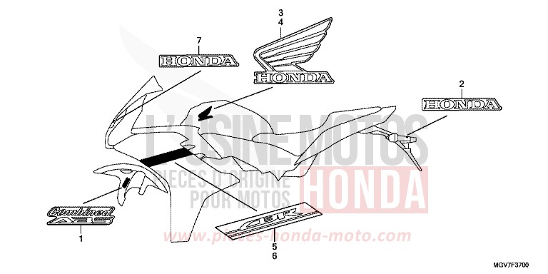 MARKE (1) von CBR600F PEARL COOL WHITE (NHA16) von 2012