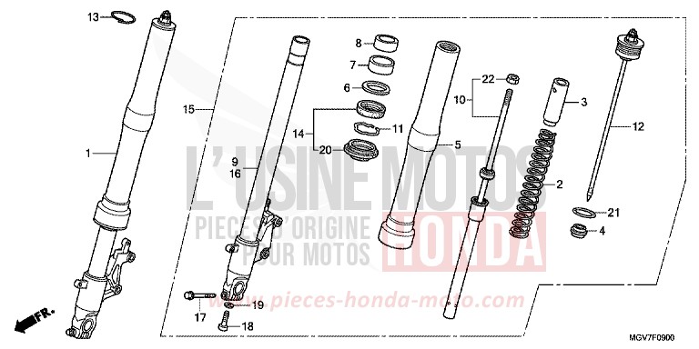 GABEL, VORNE von CBR600F PEARL COOL WHITE (NHA16) von 2011