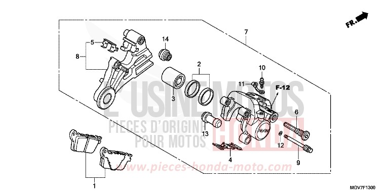 HINTERRAD-BREMSSATTEL (CBR600F) von CBR600F PEARL COOL WHITE (NHA16) von 2011