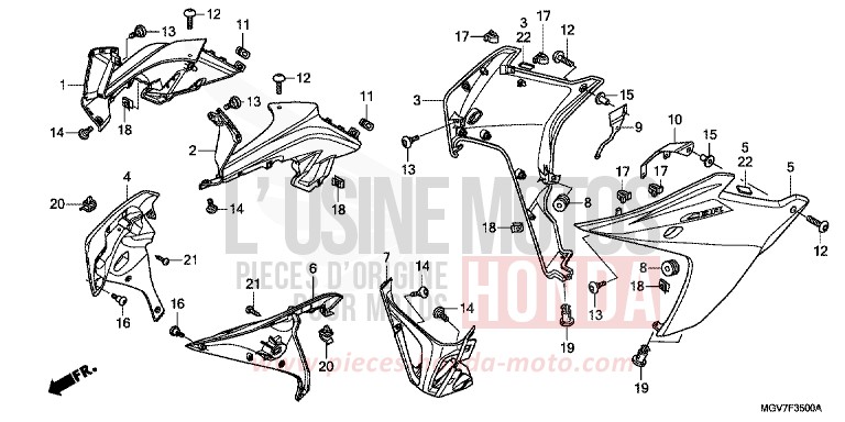 UNTERER WINDLAUF von CBR600F PEARL COOL WHITE (NHA16) von 2011