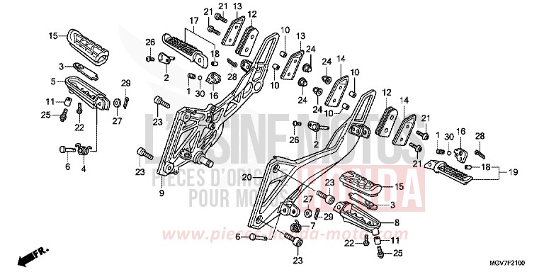 STUFE von CBR600F PEARL COOL WHITE (NHA16K) von 2011