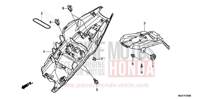 KOTFLUEGEL, HINTEN von CBR600F PEARL COOL WHITE (NHA16K) von 2011