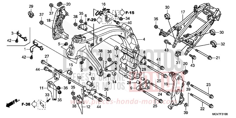 RAHMENKOERPER von CBR600F PEARL COOL WHITE (NHA16K) von 2011