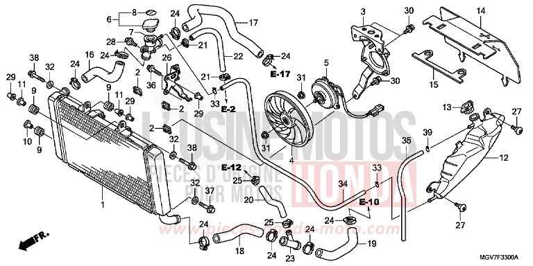 KUEHLER von CBR600F PEARL COOL WHITE (NHA16K) von 2011