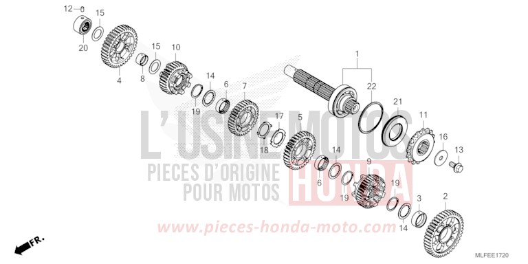 GETRIEBE (GEGENWELLE) (NT1100D/DE) von NT1100 MAT WARM ASH METALLIC (YR386) von 2025
