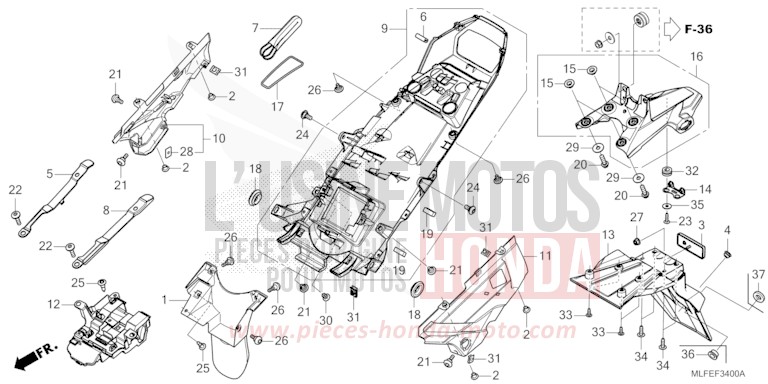KOTFLUEGEL, HINTEN von NT1100 MAT WARM ASH METALLIC (YR386) von 2025