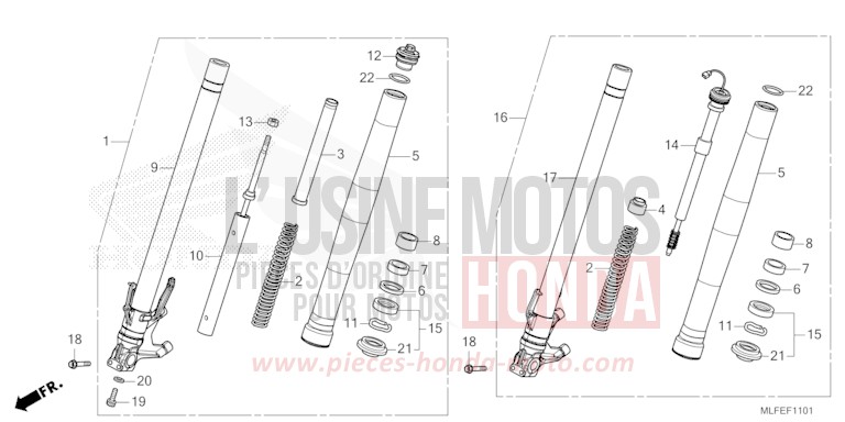 GABEL, VORNE (NT1100DE) von NT1100 IRIDIUM GRAY METALLIC (NHC65) von 2026
