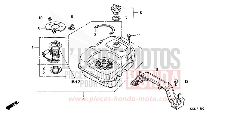 KRAFTSTOFFTANK von PS125i MAX SILVER METALLIC (NH129) von 2006