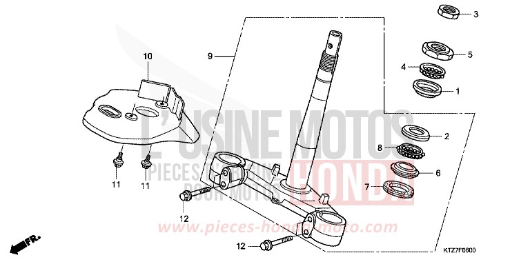 LENKSCHAFT von PS125i PEARL EFECT GREEN (G176) von 2006