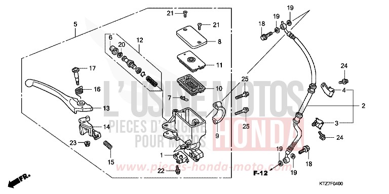 HAUPTBREMSZYLINDER, VORNE von PS125i WINTER LAKE BLUE METALLIC (PB187) von 2006