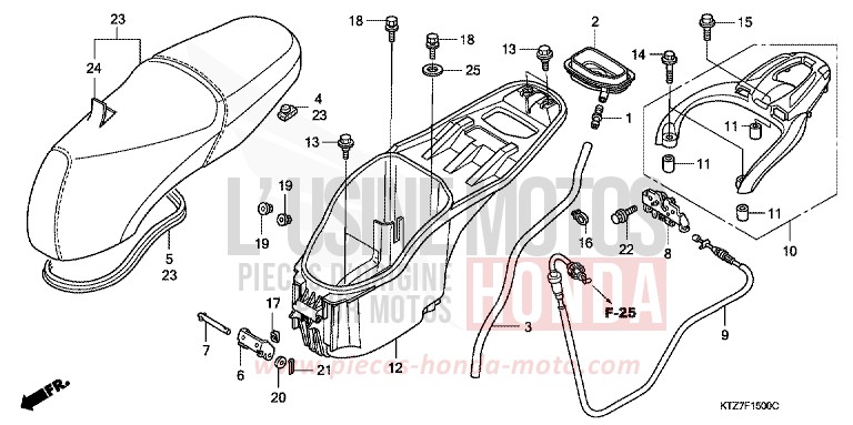 SITZ/HANDGEPAECKFACH von PS125i MAX SILVER METALLIC (NH129) von 2007