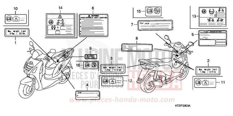 WARNETIKETT (PES125/PES125R) von PS125i INTERSTELLAR BLACK METALLIC (NHA12) von 2010