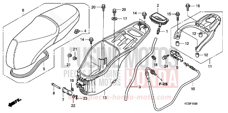 SITZ/HANDGEPAECKFACH von PS125i PEARL COOL WHITE (NHA16) von 2010