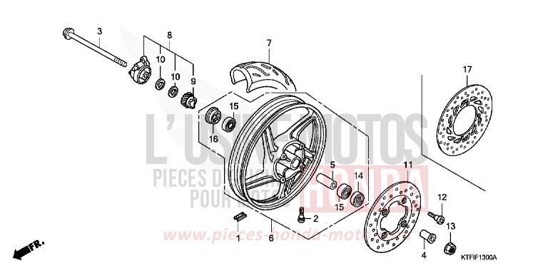 VORDERRAD von SH150i PEARL COOL WHITE (NHA16) von 2010