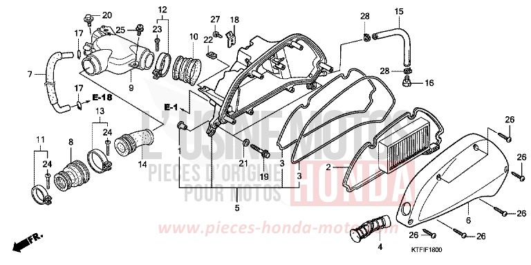 LUFTFILTER von SH150i QUASAR SILVER METALLIC (NHA48) von 2010