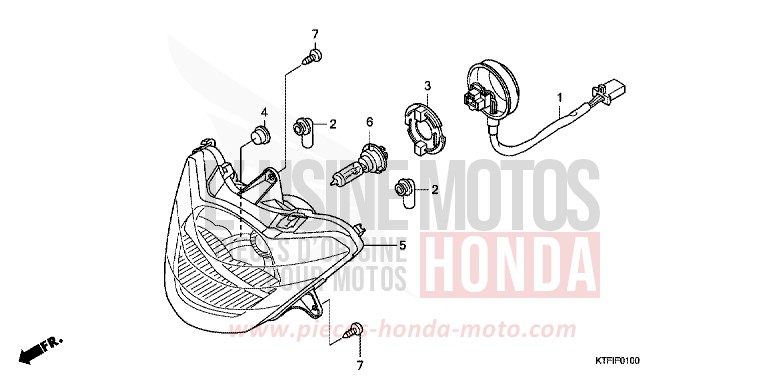 SCHEINWERFER von SH150i MAT CYNOS GRAY METALLIC (NH312) von 2010