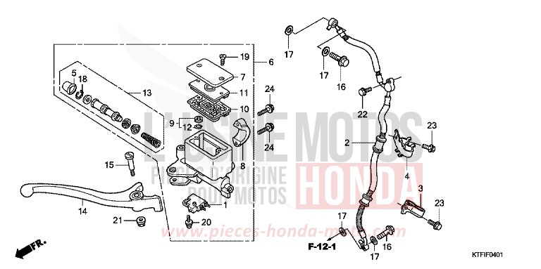 HAUPTBREMSZYLINDER, VORNE (SH125/R/150/R) von SH150i MAT CYNOS GRAY METALLIC (NH312) von 2010
