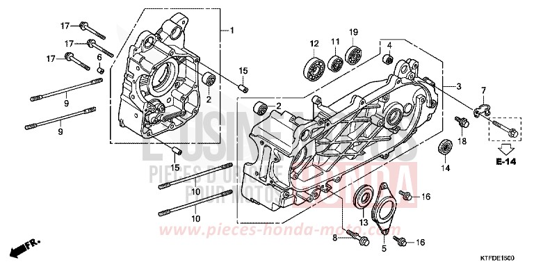 KURBELGEHAEUSE von SH150i PEARL COOL WHITE (NHA16) von 2011
