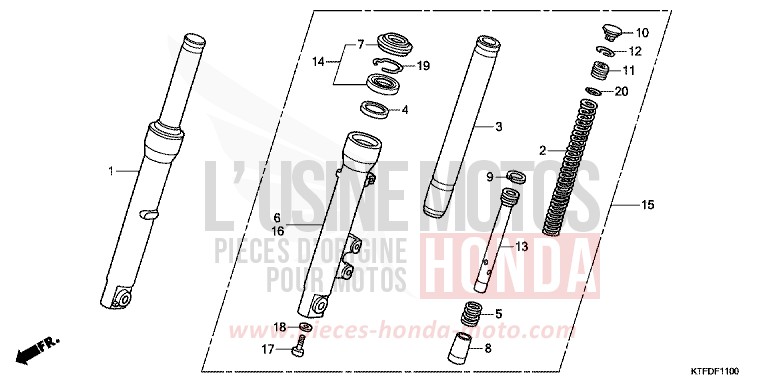 GABEL, VORNE von SH150i CHAMPAGNE BRONZE METALLIC (YR287) von 2011