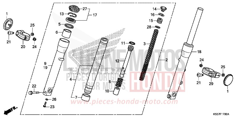 GABEL, VORNE von SH300A PEARL COOL WHITE (NHA16) von 2016