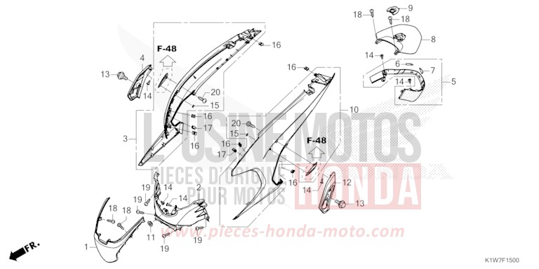 GEHAEUSEABDECKUNG von SH350i CRESCENT BLUE METALLIC (PB412) von 2023
