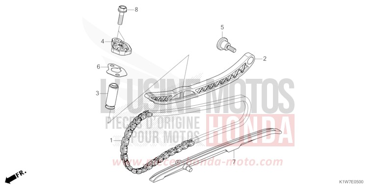 NOCKENWELLENKETTE/SPANNVORRICHTUNG von SH350i MAT TECHNO SILVER METALLIC (NHB18) von 2024