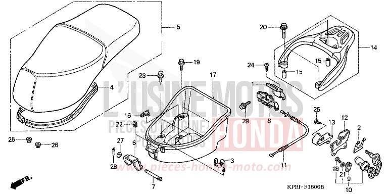 SITZ/HANDGEPAECKFACH von SH150 PETROL BLUE METALLIC (B183) von 2004