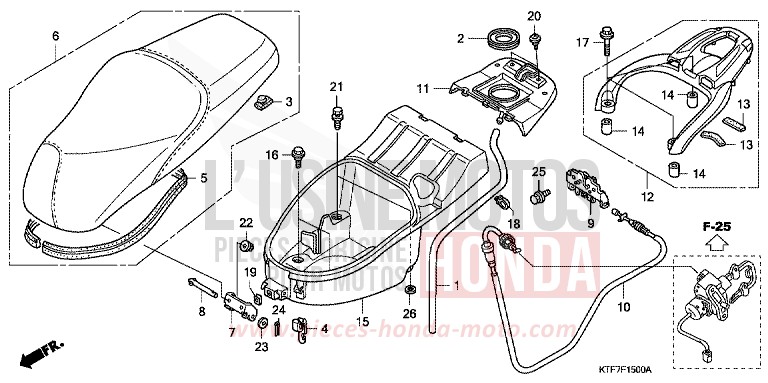 SITZ/HANDGEPAECKFACH von SH150 QUASAR SILVER METALLIC (NHA48) von 2005