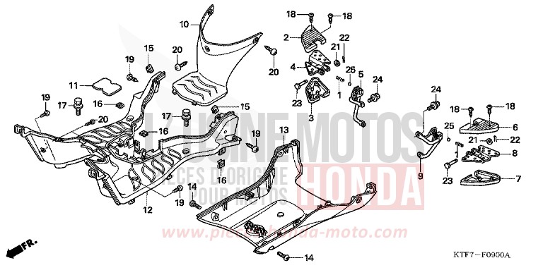 BODENBLECH/SOZIUSFUSSRASTE von SH150i DUNE IVORY (Y194) von 2007