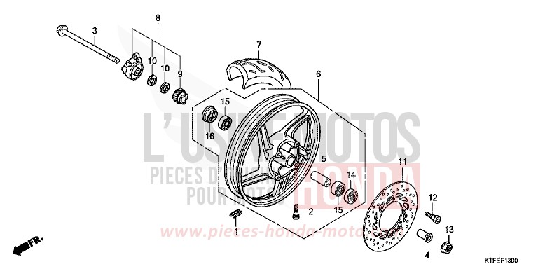 VORDERRAD von SH150i PEARL NIGHTSTAR BLACK (NHA84) von 2012