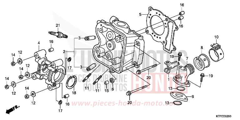ZYLINDERKOPF von SH150i PEARL SIENA RED (R320) von 2012