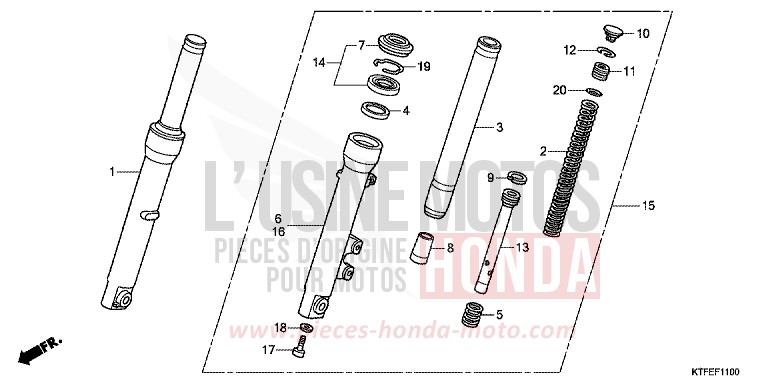 GABEL, VORNE von SH150i PEARL NIGHTSTAR BLACK (NHA84) von 2012