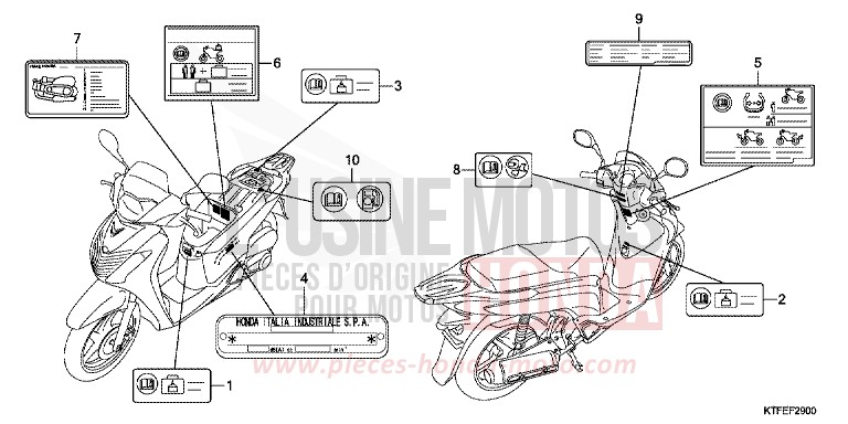 WARNETIKETT von SH150i PEARL SIENA RED (R320) von 2012