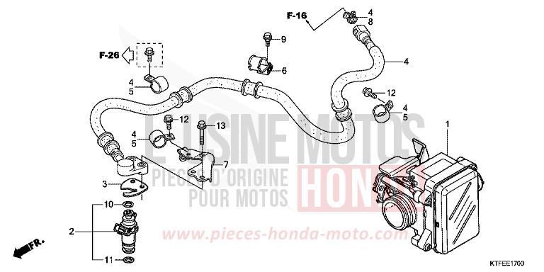 DROSSELKLAPPENGEHAEUSE von SH150i CHAMPAGNE BRONZE METALLIC (YR287) von 2012