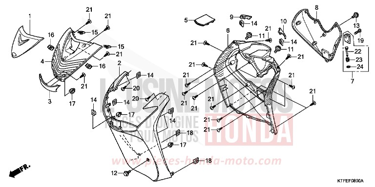 ABDECKUNG, VORNE von SH150i M00NDUST SILVER METALLIC (NHB29) von 2012