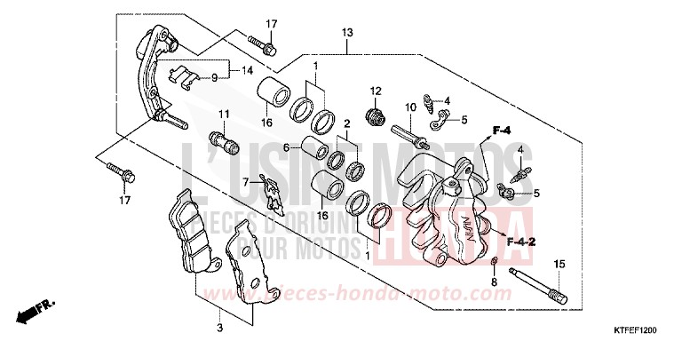 VORDERRAD-BREMSSATTEL von SH150i M00NDUST SILVER METALLIC (NHB29) von 2012