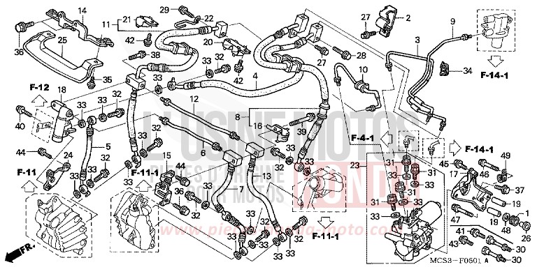 VORDERER BREMS-SCHLAUCH (ST1300A) von ST1300 SHASTA WHITE (NH138) von 2002