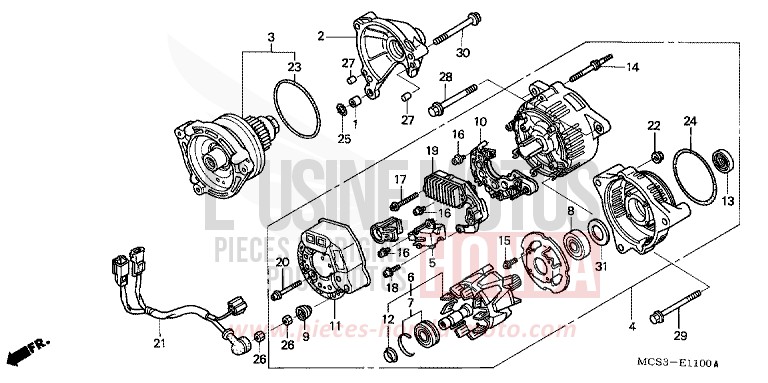 GENERATOR von ST1300 TOWER SILVER METALLIC (NH478) von 2002
