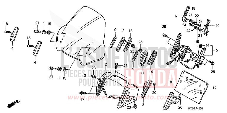 WINDSCHUTZSCHEIBE von ST1300 CANDY GLORY RED-U (R101) von 2009