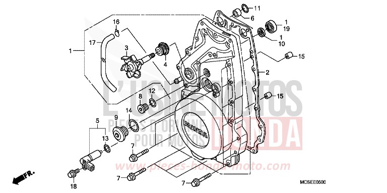 VORDERER KURBELGEHAEUSEDECKEL von ST1300 ACHILLES BLACK METALLIC-U (NH124) von 2014