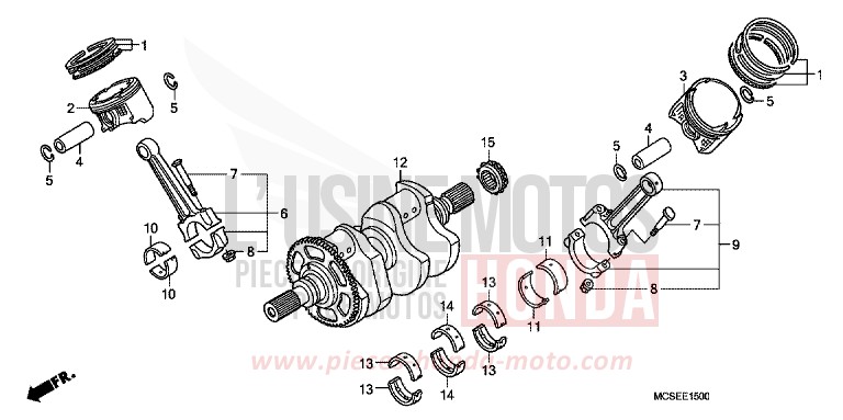 KURBELWELLE/KOLBEN von ST1300 DIGITAL SILVER METALLIC (NHA30) von 2014