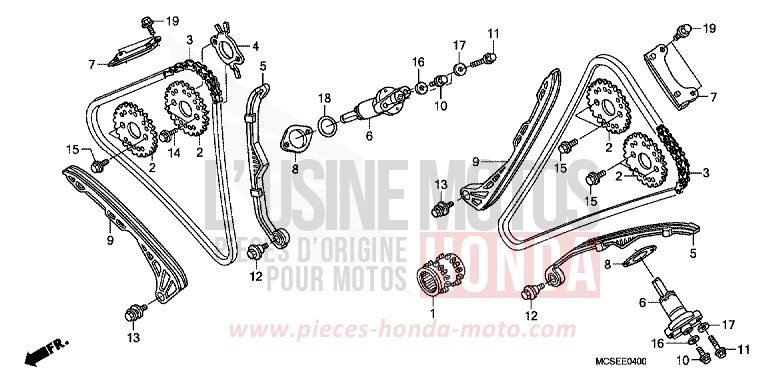NOCKENWELLENKETTE/SPANNVORRICHTUNG von ST1300 SHASTA WHITE (NH138) von 2014