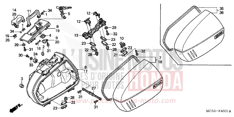 SATTELTASCHE von ST1300 ACHILLES BLACK METALLIC-U (NH124) von 2006