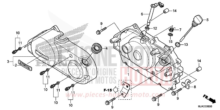 KURBELGEHAEUSEABDECKUNG (VT750CS/C2B/C2S/C) von Shadow GLINT WAVE BLUE METALLIC (B197) von 2014