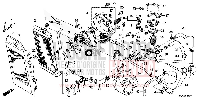 KUEHLER (VT750CS/C2B/C2S/C) von Shadow GRAPHITE BLACK (NHB01) von 2014